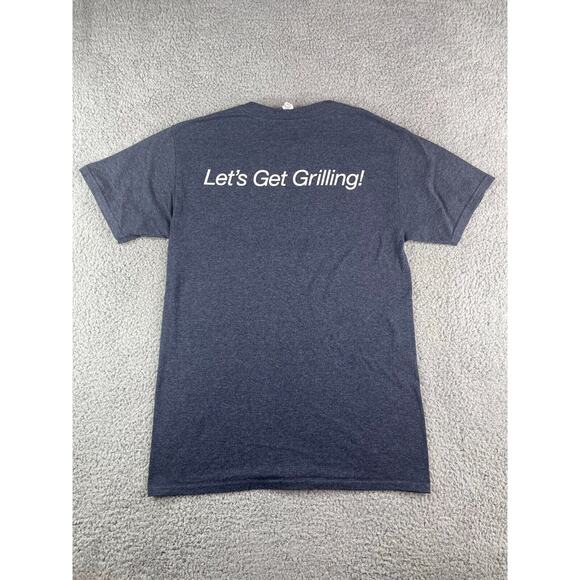 JERZEES Barbecue Shirt Mens Large Gray BBQ Let's Get Grilling Dad Father America - Picture 5 of 9